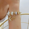 European and American Star Moon Fashion Light Luxury Versatile Stainless Steel Inlaid Zircon Ins Style Bracelet