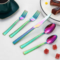 Luxury Stainless Steel Hammer Handle Cutlery Set Restaurant Knife Fork Spoon Gold Wedding Silverware Cutlery Set