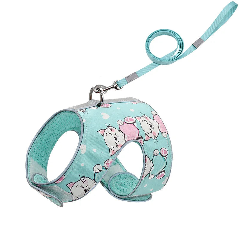 New Design Factory Wholesale Designer Cute Reflective Chest Strap Anti-free Walking Rope Harness Breathable Pet Chest Strap