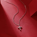 New Moissanite Necklace Total 0.6 Carat Cross Pendant Plated 18K White Gold 925 Sterling Silver Necklace Wholesale Jewelry