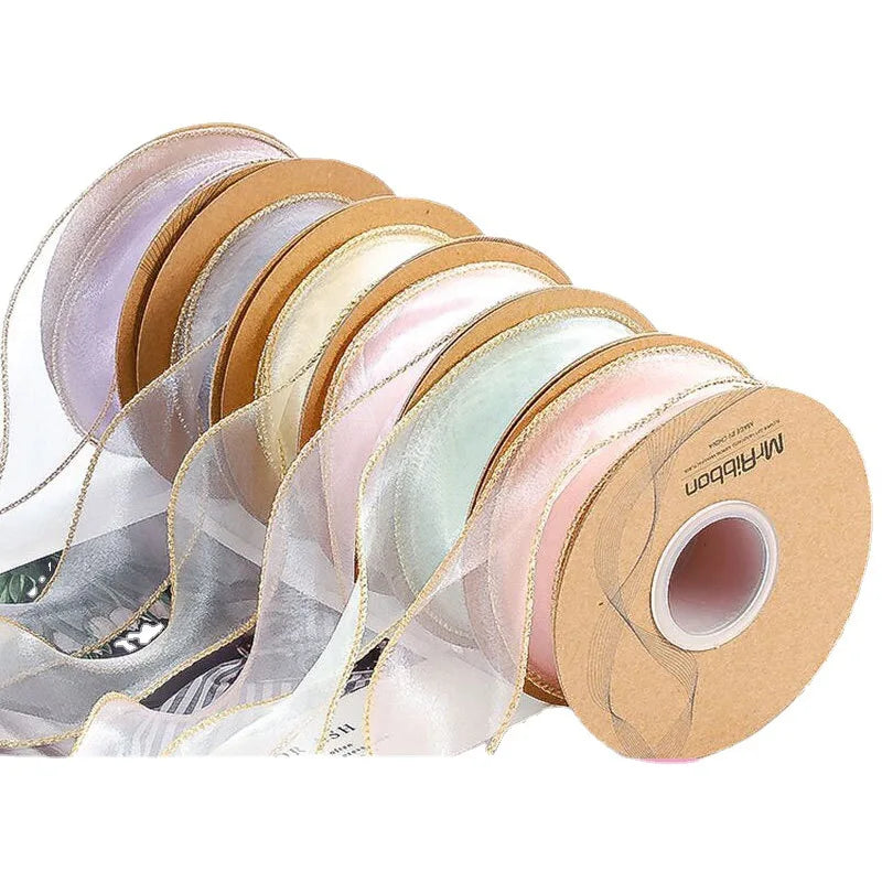 Zexwrap Organza Ribbon Gift Wrap Handwork Diy Floral Ribbon Bow for Wedding Birthday Decorations