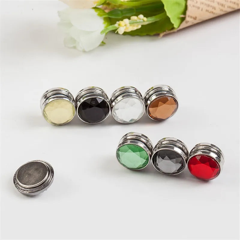 Factory Magnetic No-sang Zircon Button Clothing Brooch Designs Hijab Accessories Muslim Scarf Pins Wedding Gift Occasions