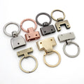 Wholesale Zinc Alloy Webbing Screw Bell Buckle Decorative DIY Craft Hardware Custom Logo Gold/Silver Key Ring Holder Key Chain