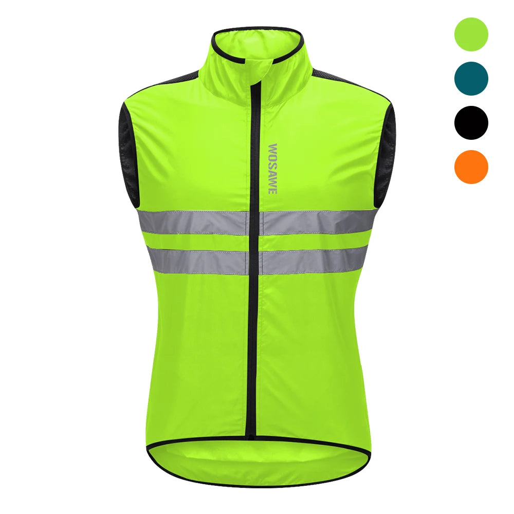 WOSAWE High Visibility Reflective Cycling Vest Breathable Windproof Bike Gilet for Running Fishing