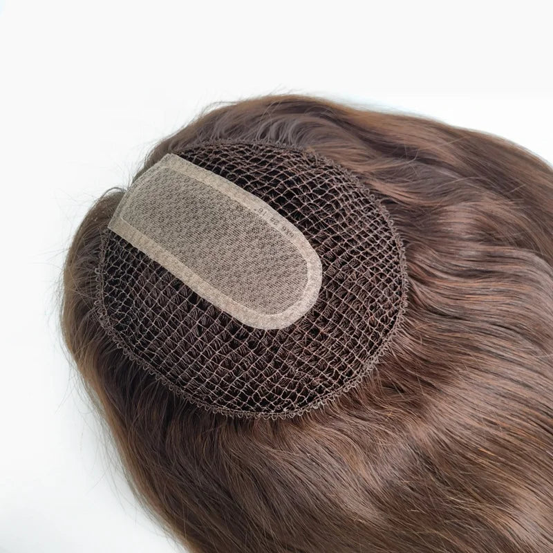 Stock Fish Net Silk Top Parting Lace Integration Human Hair Toupee Women Topper With Factory Price
