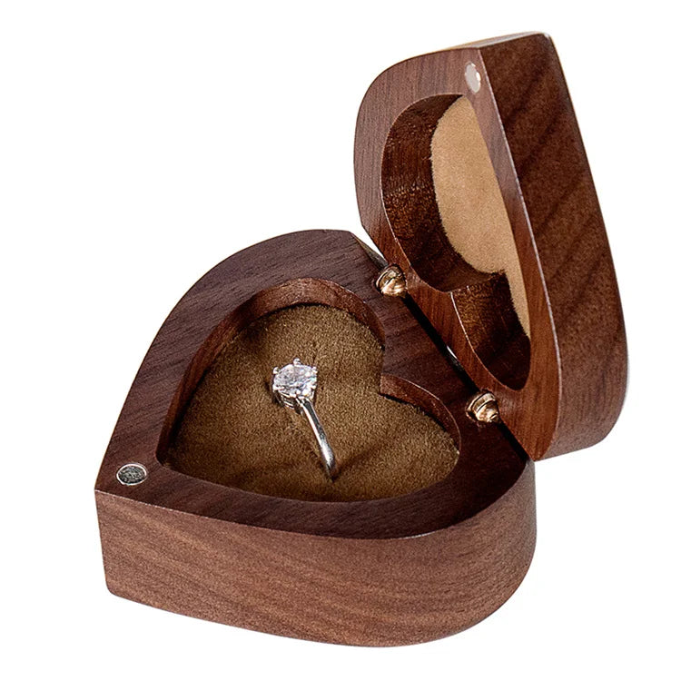 Walnut Wood Veneer Eco-Friendly Customized Size Jewellery Packaging Box Necklace Ring Earring Velvet Insert Wood Storage Box