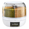 6 Grid Injection Molding 10-20L Rotating PP Plastic Food Grade Rice Cereal Storage Container Clear Lid for Freshness