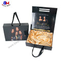 Designer Cardboard Packaging Magnetic Closure Custom Black Wig Foldable Magnetic Paper Gift Box with Logo