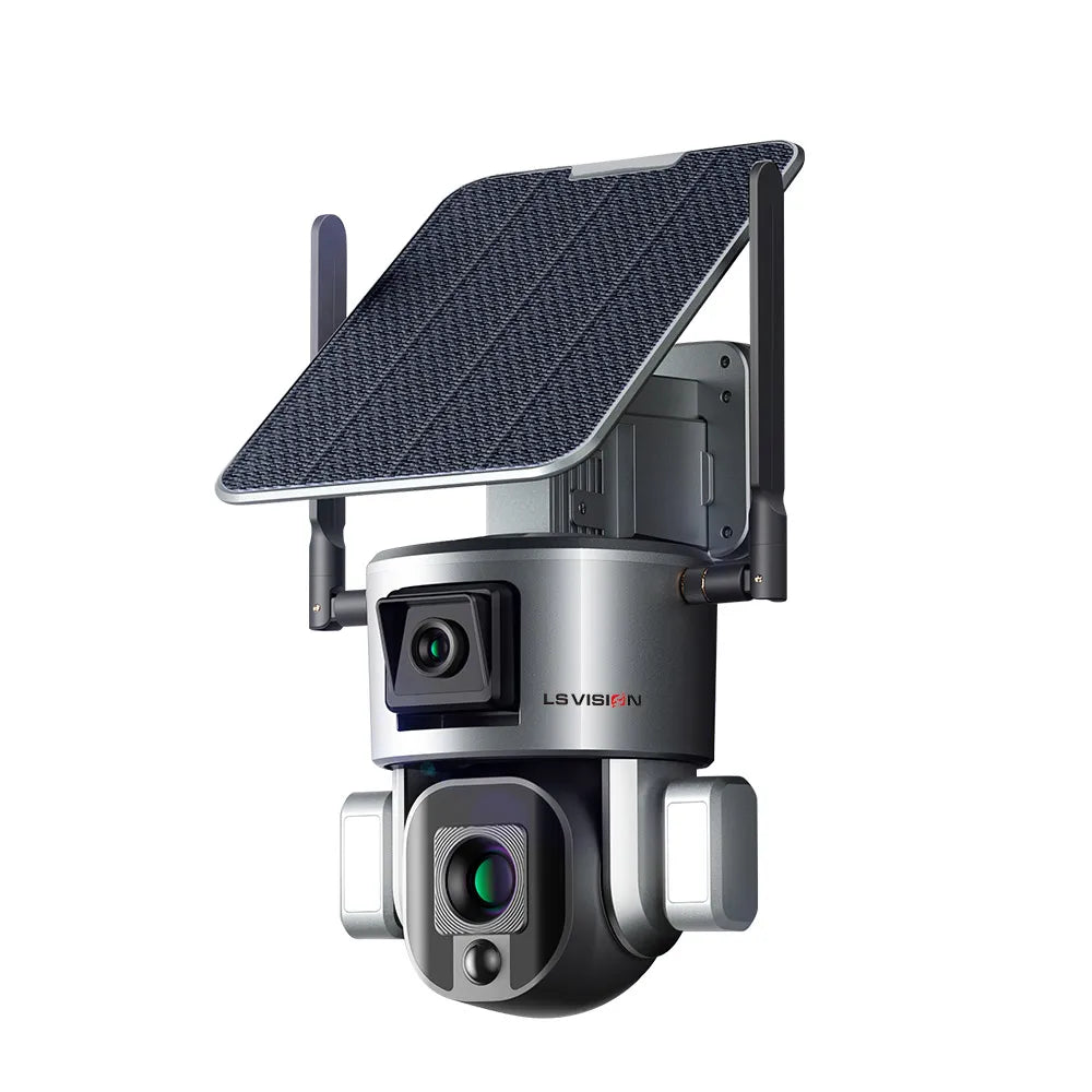 LS VISION 4k 20X Optical Zoom Solar Wifi Alarm Camera  Face Human Recognition Night Vision Full Colorwireless Security Camera