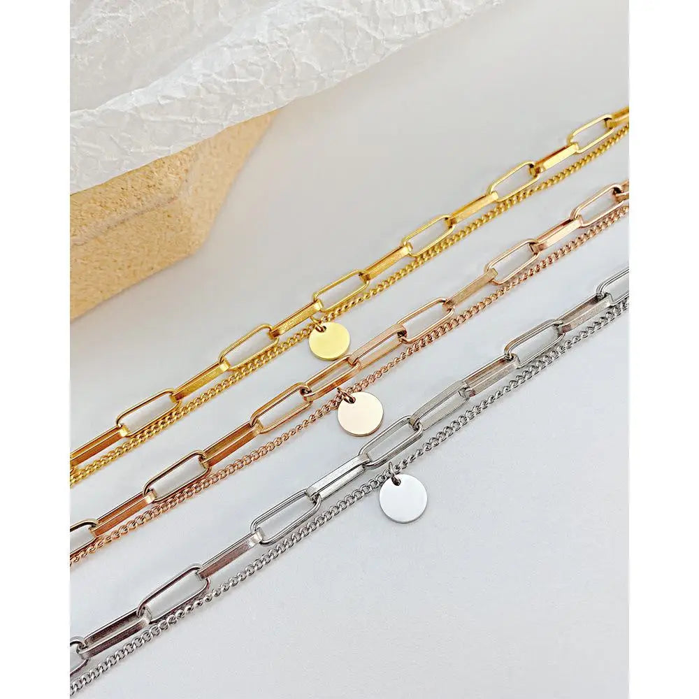 New Luxury Women's Stainless Steel Multi-Layered Hand Bracelet Fast Shipping Heart Smiling Face Charm Bracelet Jewelry