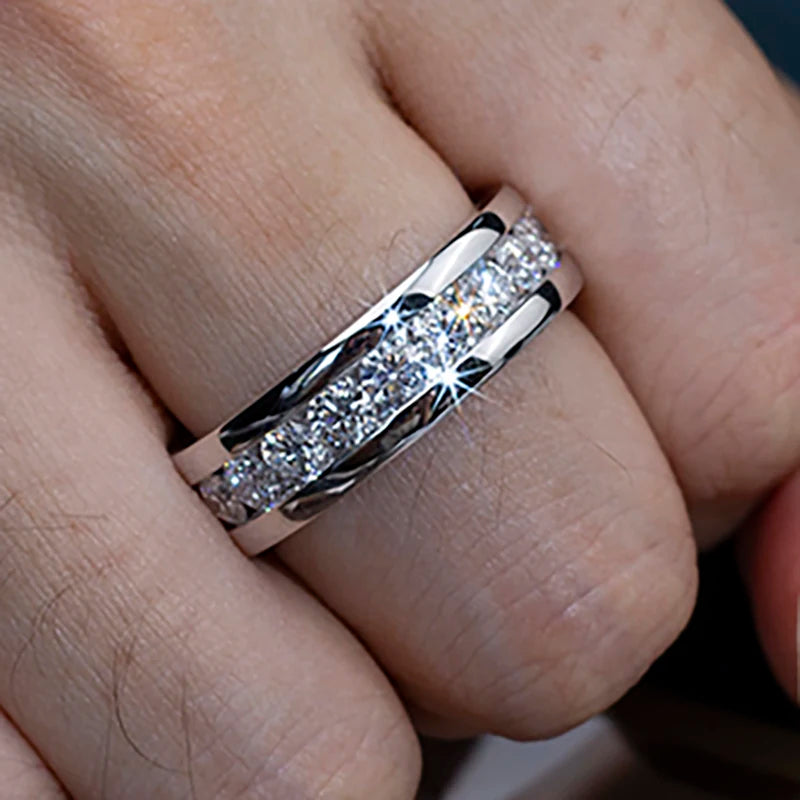 Messi Romantic Jewelry MSR-1387 Custom 18K White Gold DEF VVS Round Cut Lab Grown Diamond Ring for Wedding