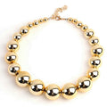 Hip Hop Man Gold Ball Fashion Necklace Hyperbolic Punk Big Beaded Acrylic Pendants Choker Necklace for Women Party
