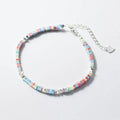S925 Sterling Silver Irregular Colorful Stone Bracelet Simple Broken Silver Beaded Bracelet for Women