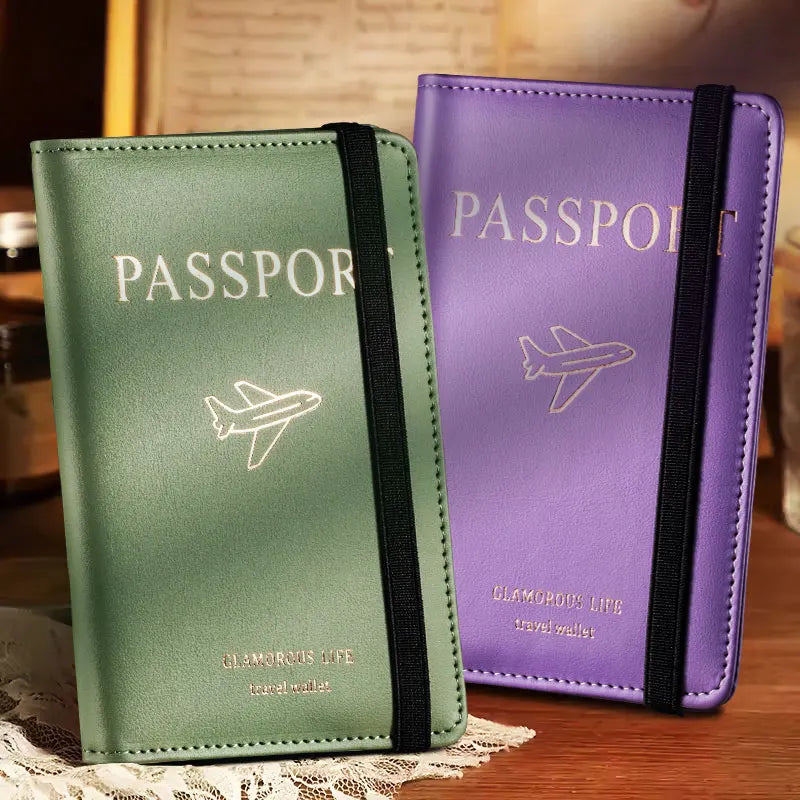 Simple and Stylish Style Durable PU Leather Passport Holder Lightweight Portable Card case Sheath