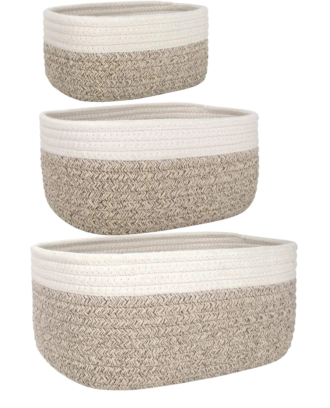 KUYUE Set of 3 for Blanket Clothes Basket Organizer Storage Basket Clothes Organizer Storage Bin
