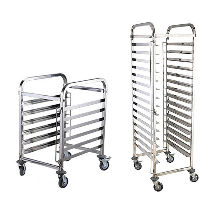 Hotel & Restaurant Applied Stainless Steel Bakery GN Food Pan Moving Service Trolley