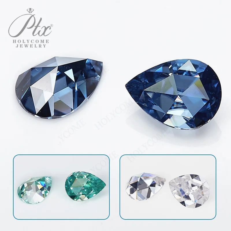 Flat Bottom Rose Pear Special Cut Moissanite Diamond Test Positive Natural Color Wholesale Supplier HandMade  Gra Moissanite