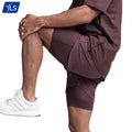 YLS Custom Logo 2-in-1 Lined Athletic Sports Gym Running Shorts for Men Large Stock with Low MOQ Active Bottoms