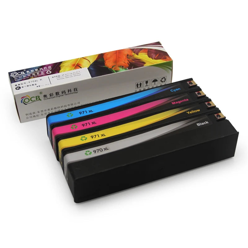 OCBESTJET 970 971 970xl 971xl Ink Cartridge With Pigment Ink for HP X451DW X476dw Pro X451dn X551dw X476dn X576dw Inkjet Printer