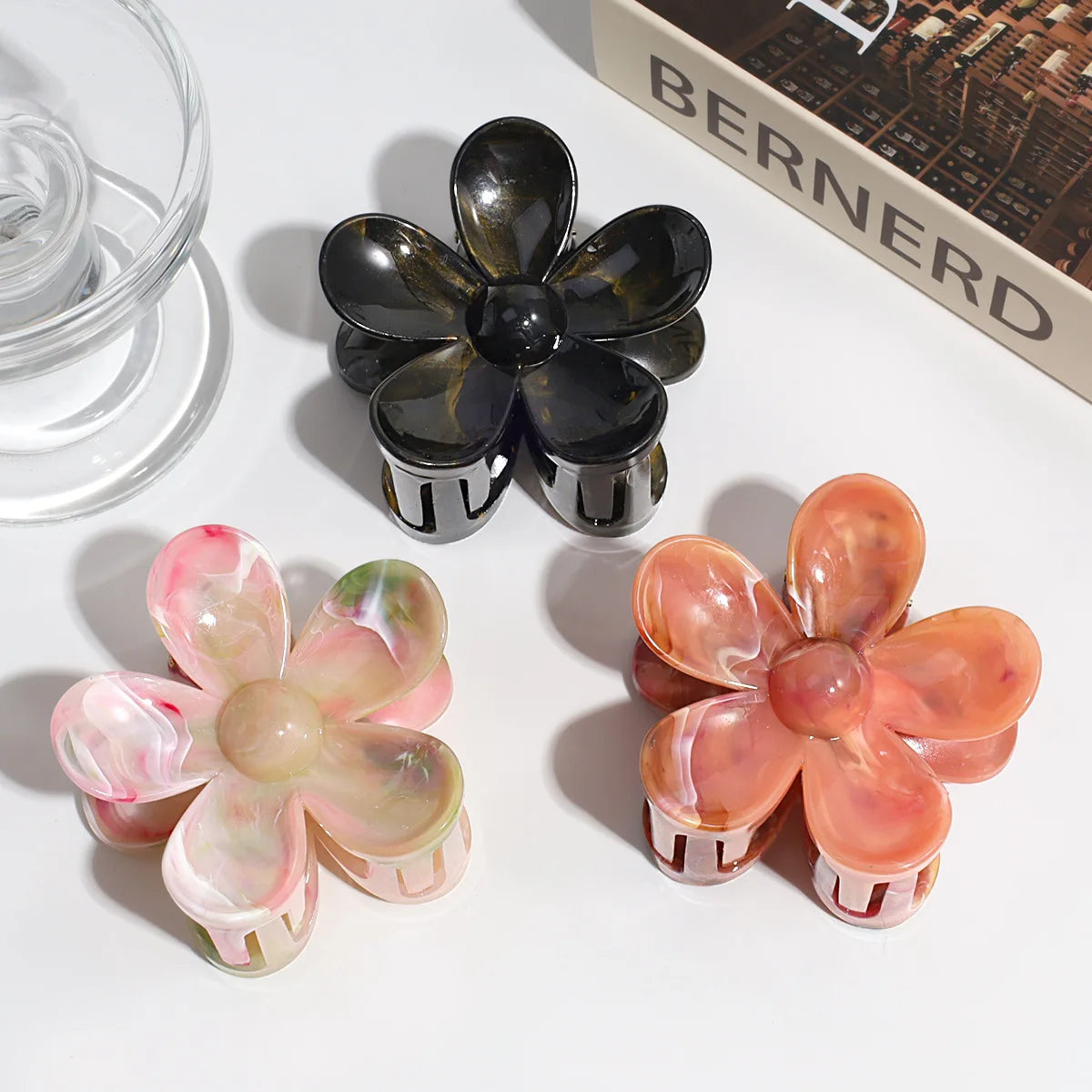 Hot Selling Fashion Elegant Retro Temperament Sweet Gradient Flower Plastic Wedding Grab Clip Simple Everything Hair Clip Hair