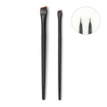 Wholesale Professional Synthetic Hair Angle Shape Eyeliner and Eyebrow Brushes Customizable with Wood Handle Nylon Material