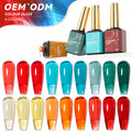 JTING Glaze Jelly Gel Polish 6colors Set High Pigment Neon Pure clear Jelly Colors Gel Nail Polish with Unique 15ml Bottles