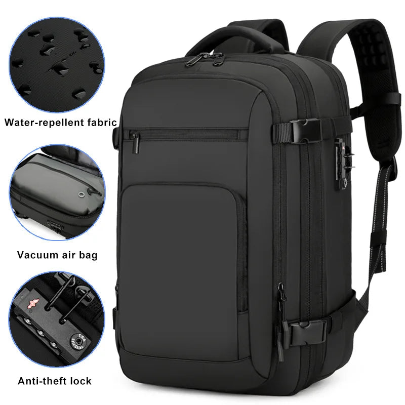 Airtight Vacuum Compression Backpack Expandable Waterproof Anti-theft Bag Multifunctional Custom logo Travel Notebook Backpack