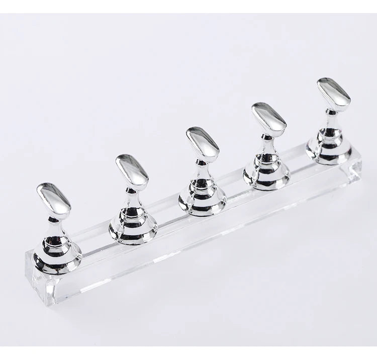 Magnetic Nail Tips Holder Display Stand 5 PCS Set for Practice Training Nail Art Manicure Tool Kit