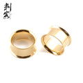 Stainless Steel Gold Plated Anodize Double Flared Plug Body Piercing Jewelry