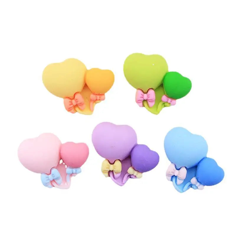 2022 Factory Two color love Cartoon Resin Green Dinosaur DIY Flatback Cabochon Accessories for Children Elastic Band Decoration