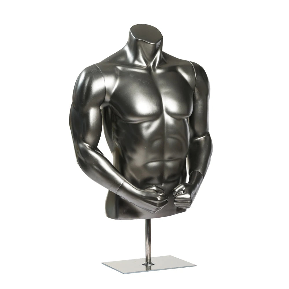Half Body Cheap Fiberglass Used Male Torso Mannequins Plus Size