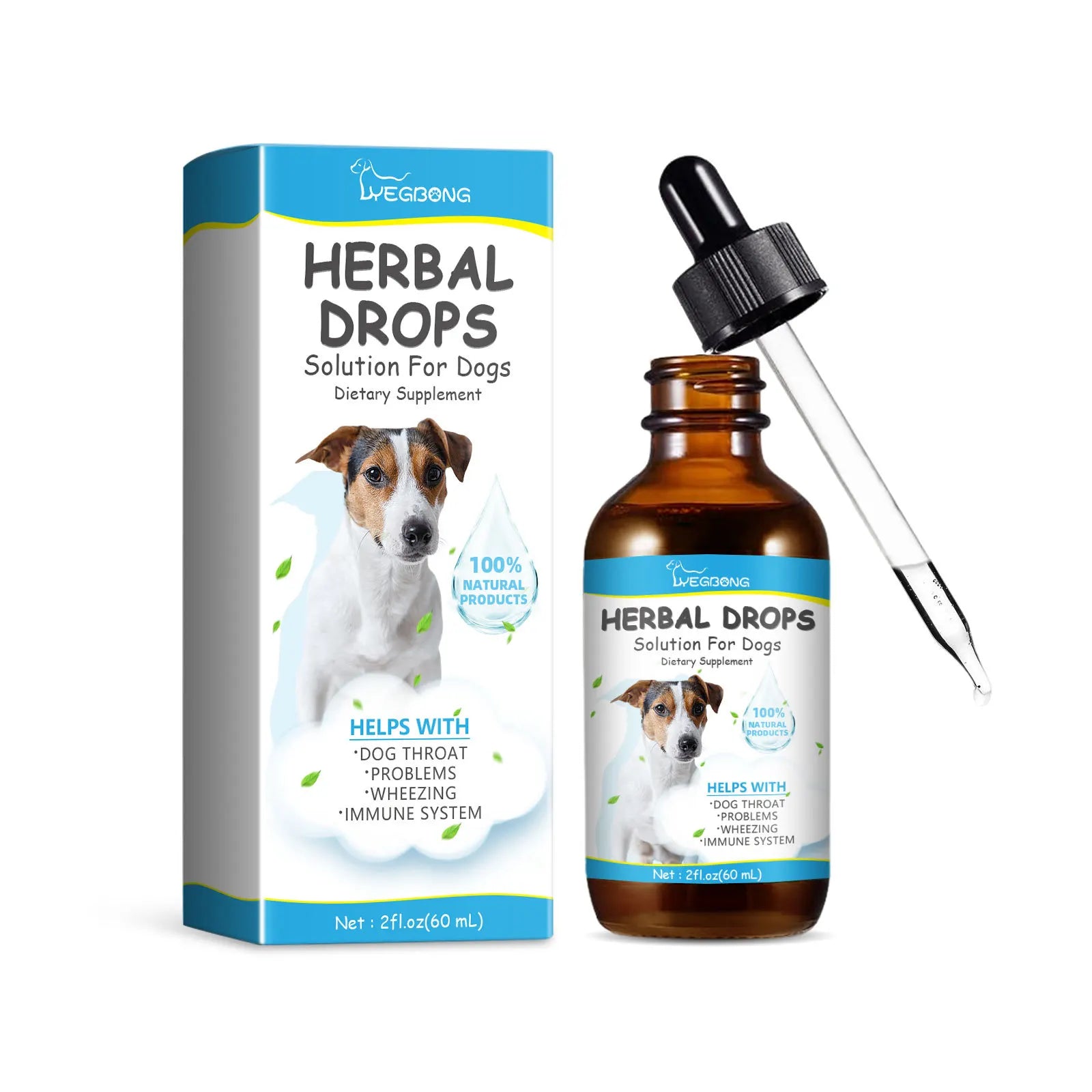 Natural Pet Cough Herbal Drops Safe & Effective Remedy for Cats & Dogs Relieves Respiratory Discomfort Runny Nose