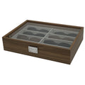 Counter Show Dark Walnut Color 8 Slots Wood Glasses Eyeglass Spectacles Optical Display Storage Case Box