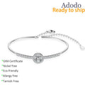 Factory Direct 0.5CT Round Cut VVS1 Moissanite Bangles Women Fashion 925 Silver Bezel Setting Moissanite Hand Chains Bracelets