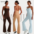 Wholesale Plus Size Removable Cup Pads Seamless Sling Tummy Control Fitness Bodysuit Gym Yoga Female Sports Jumpsuit Women