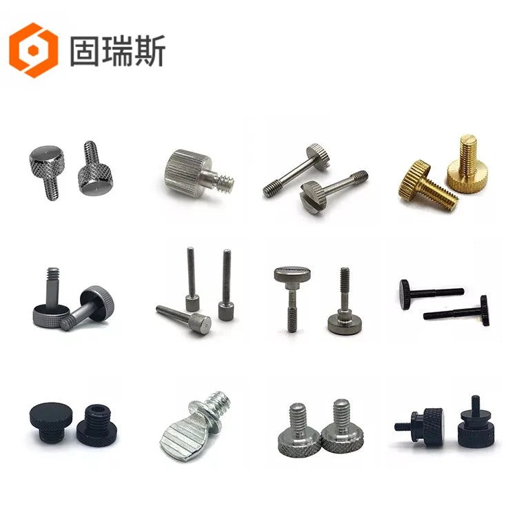 China Wholesale Knurled Thumb Screw Brass Aluminum Metal Black Custom Knob Screws M6 M3 Flat Head Stainless Steel Thumb Screw