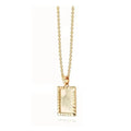 Lancui Stainless Steel Jewelry Wholesale Women Sunburst Star Manga Rectangle Pendant Necklace