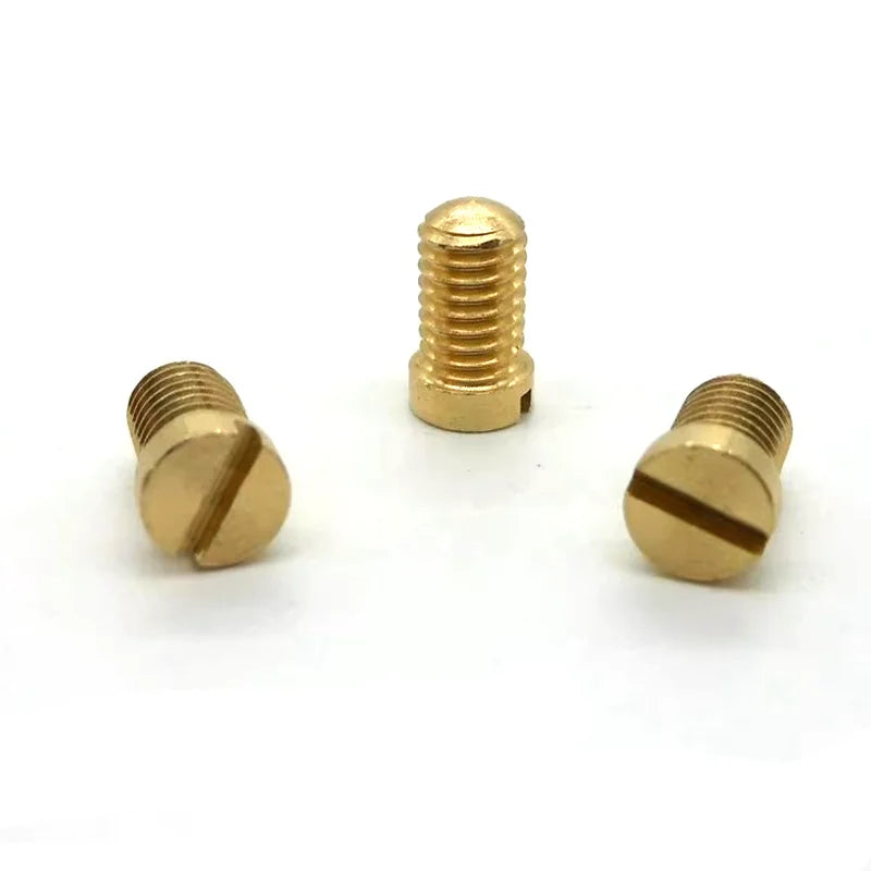 Customized DIN Metric M5 Thread Round Flat Head Slotted Machine Screw Brass Thumb Screw Class 4.8 & 6.8