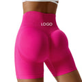 Women's High Waist Seamless Sports Shorts Custom Wholesale Gym Fitness Yoga Shorts with Solid Pattern Workout Scrunch Shorts