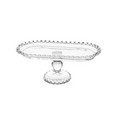 Footed Glass Cake Plate with Pearl Design Dishes & Plates Genre
