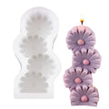 Easy Release Handmade  Stacking 3D  Flower Shape Pillar Silicone Candle Molds Moldes Para Velas De Silicona for Candle Making