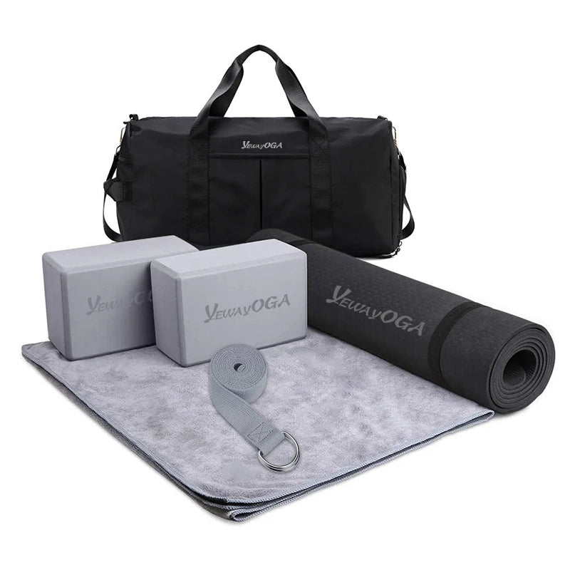 Yewayoga Sporty Non-Slip TPE Eco-Friendly 6mm Double Layer Custom Logo Yoga Mat Set