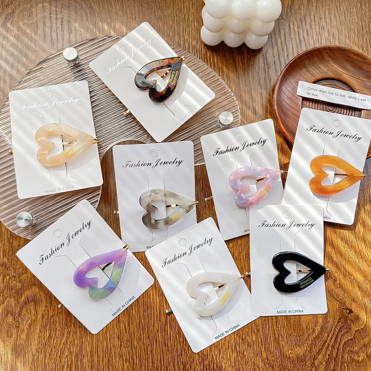 New Korean Acetate Hair Clip Wholesale Cute Heart Girls Hair Clips Custom Logo Hair Clips for Women