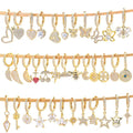 Love Zircon Creative Geometric DIY Animal Fashion Gold Plated Hoop Earrings for Party