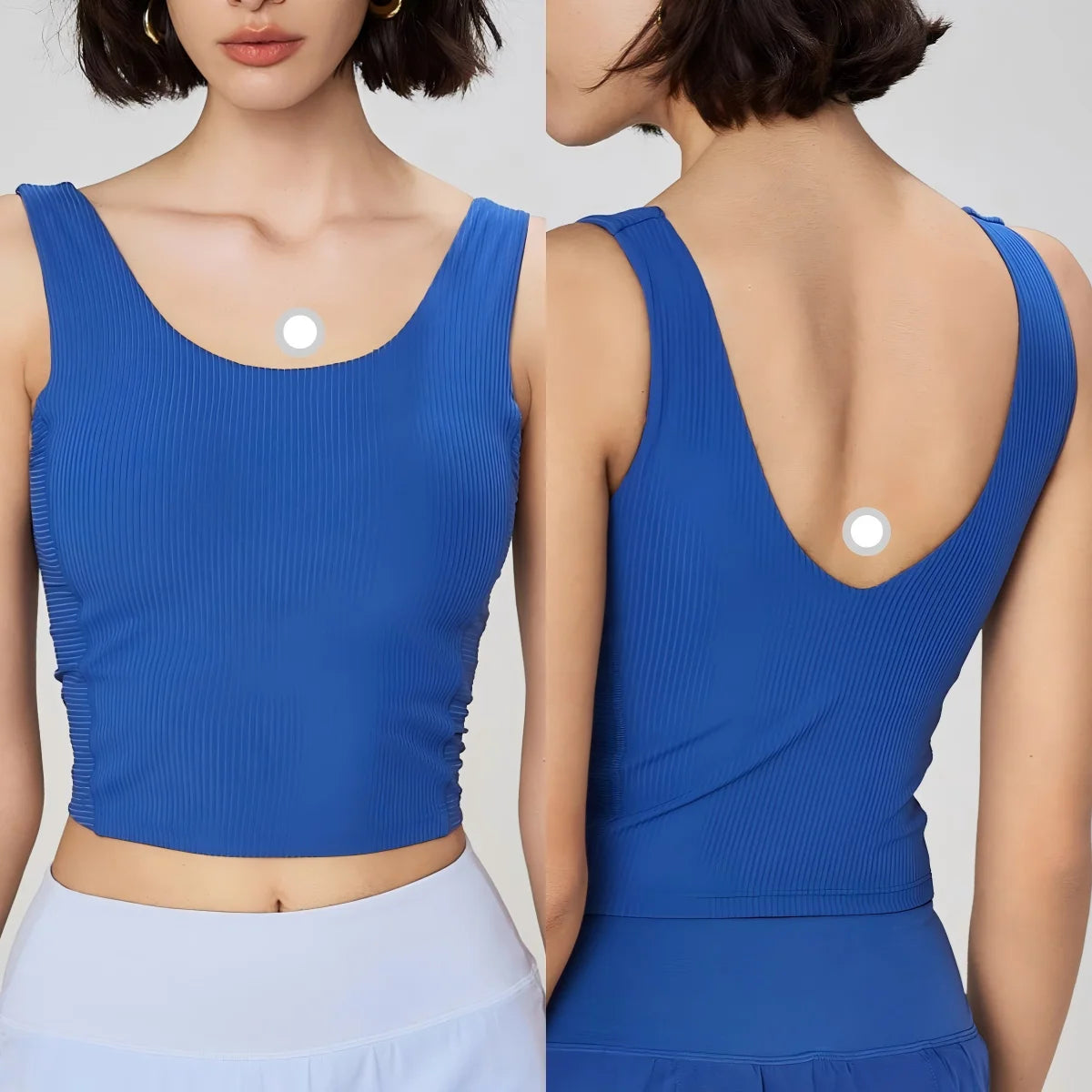 Breathable Nude Feeling Ribbed Yoga Tank Top U Neck V Back Running Sports Vest Sleeveless Gym Fitness Tops Yoga Tank Top Women