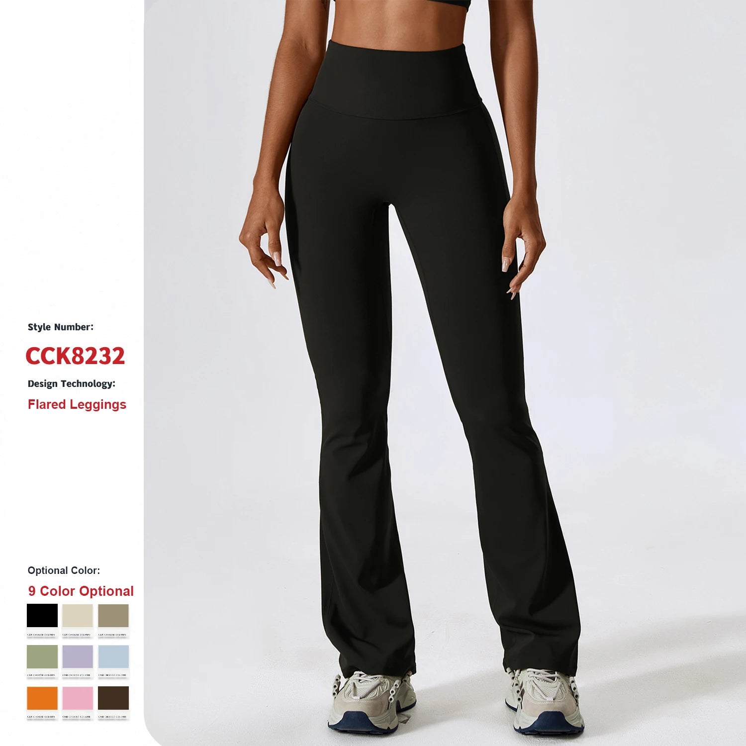 Casual Flare Trousers Butt Lifting Fitness Gym Suit Workout Custom logo Sports Yoga Bu High Waist Running Yoga Wear Pants Flares