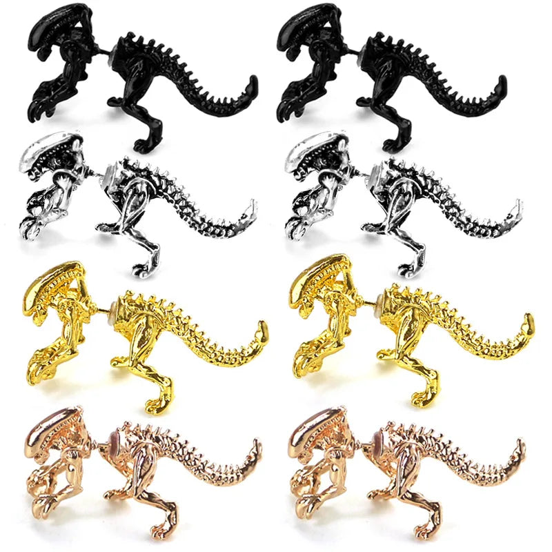 Korean Design Stainless Steel Hollow Out Cute Rabbit Stud Earring