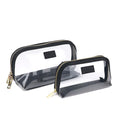 Custom Saffiano Leather Travel Clear Cosmetic Bag Set High Capacity Waterproof Makeup Portable Transparent TPU Cosmetic Bag