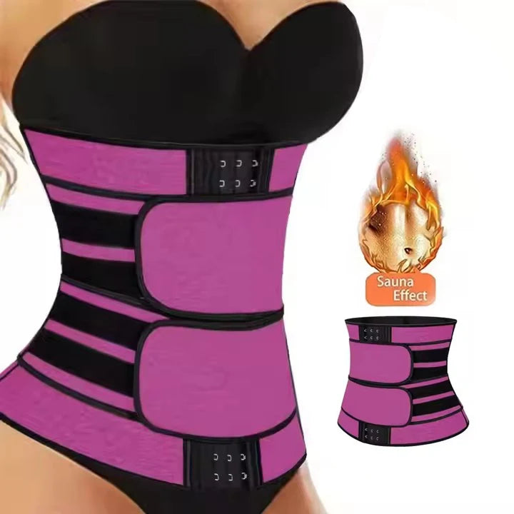 Women's Postpartum Waist Trainer Shaper Belt Elastic Tummy Tucker with Reusable Latex Removable Wrap for Waist Slimming