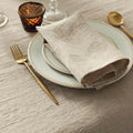 Rolled Hem Beige Custom Linen Napkin for Kitchen Towels Hotel Restaurant Home Cotton Linen Fabric Napkin Washable Cloth Napkin